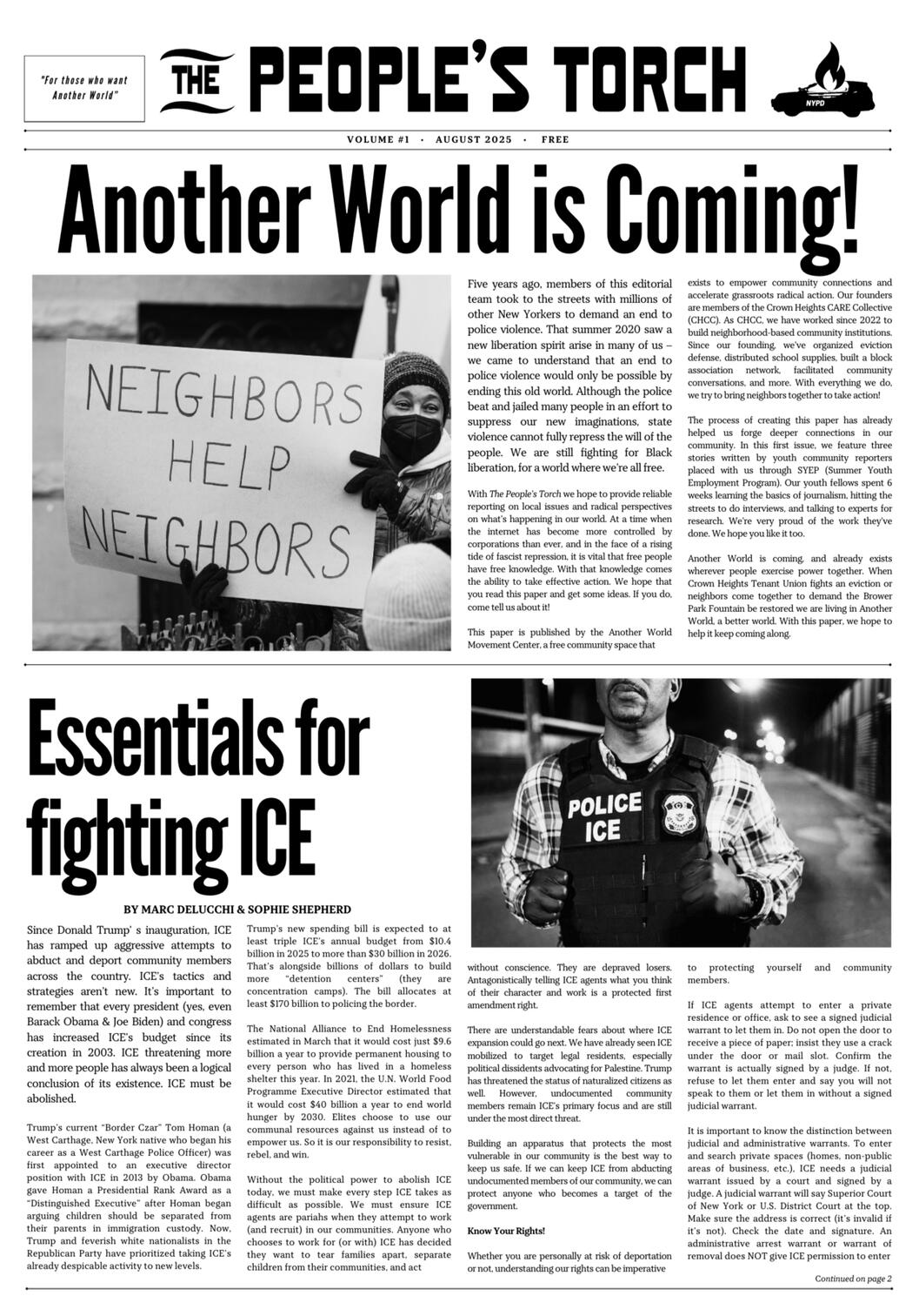 Issue 1 -- August 2025 Cover of Issue 1